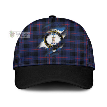 MacKay Blue Modern Tartan Classic Cap with Family Crest In Me Style