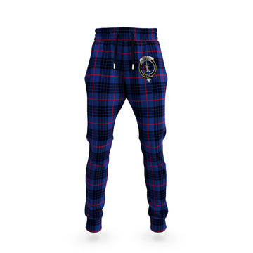 MacKay Blue Modern Tartan Joggers Pants with Family Crest