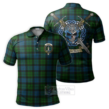 MacKay (McKay) Tartan Polo Shirt with Family Crest Celtic Skull Style