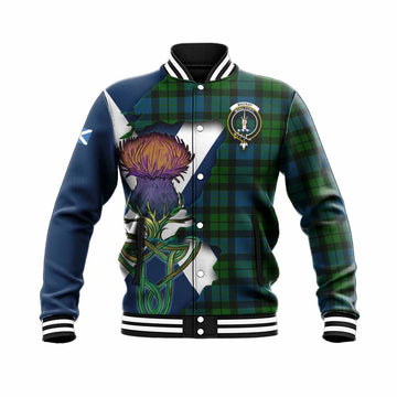 MacKay (McKay) Tartan Family Crest Baseball Jacket Scottish Thistle Celtic Inspired