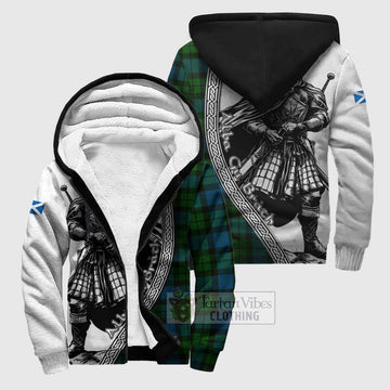 MacKay (McKay) Tartan Clan Crest Sherpa Hoodie with Highlander Warrior Celtic Style
