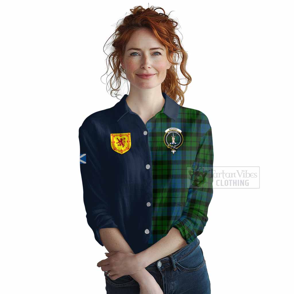 Tartan Vibes Clothing MacKay (McKay) Tartan Women's Casual Shirt Alba with Scottish Lion Royal Arm Half Style