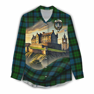 Tartan Vibes Clothing MacKay (McKay) Tartan Family Crest Women's Casual Shirt with Scottish Ancient Castle Style