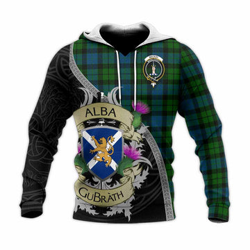 MacKay (McKay) Tartan Family Crest Knitted Hoodie Lion Rampant Royal Thistle Shield Celtic Inspired