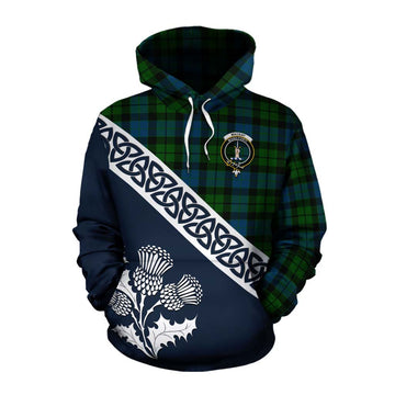 MacKay (McKay) Tartan Cotton Hoodie Featuring Thistle and Scotland Map