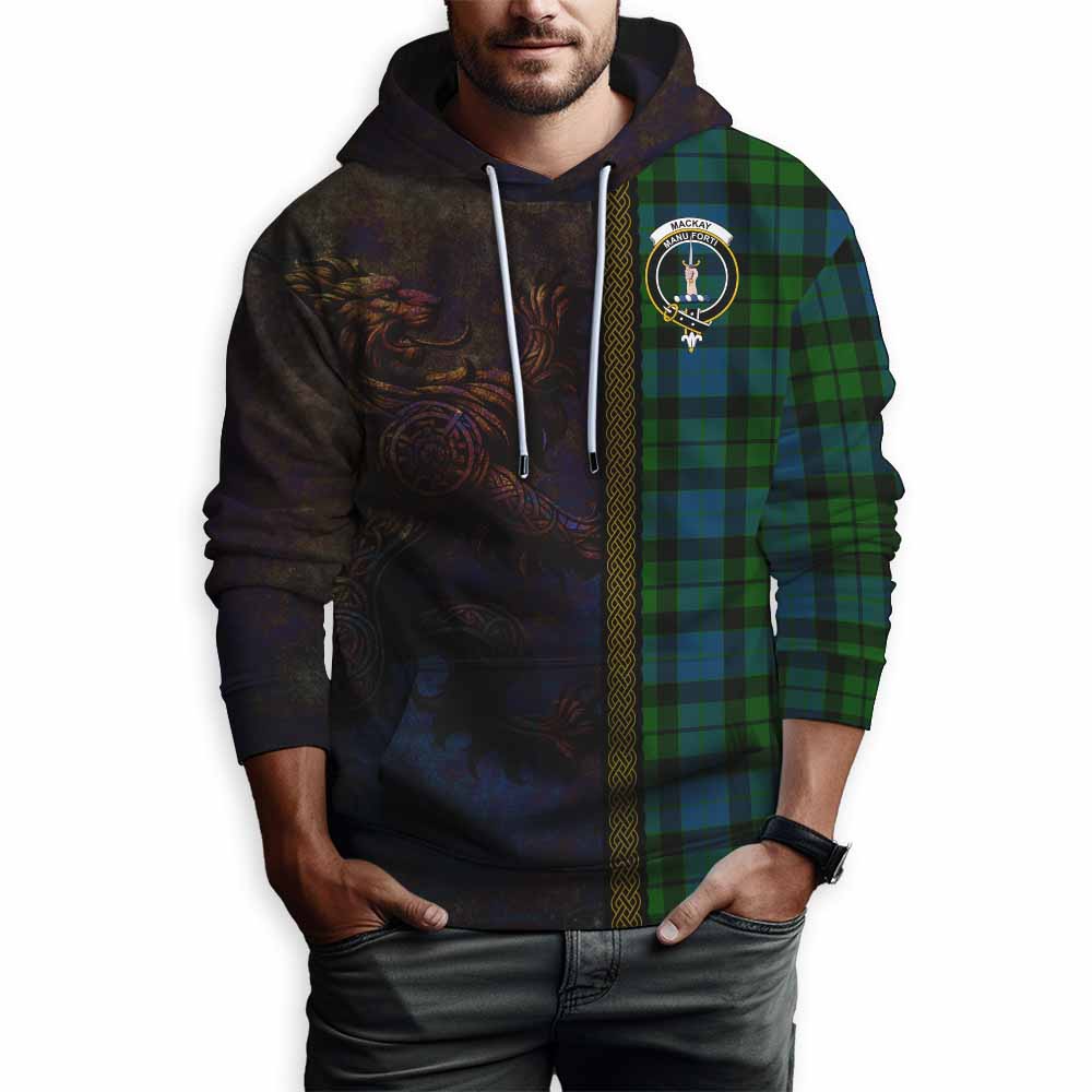 Tartan Vibes Clothing MacKay (McKay) Tartan Family Crest Hoodie Alba Gu Brath Be Brave Lion Ancient Style
