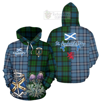Tartan Vibes Clothing MacKay (McKay) Tartan Hoodie Happy St. Andrew's Day Half Tartan Style