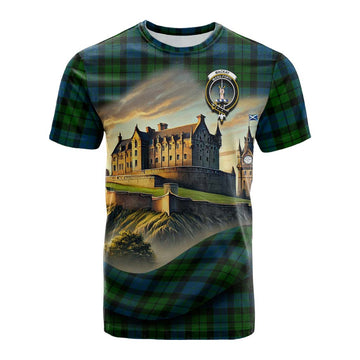 Tartan Vibes Clothing MacKay (McKay) Tartan Family Crest Cotton T-shirt with Scottish Ancient Castle Style