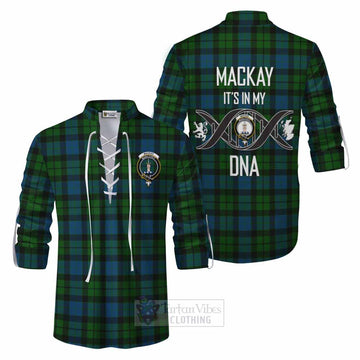 Tartan Vibes Clothing MacKay (McKay) Tartan Ghillie Kilt Shirt with Family Crest DNA In Me Style