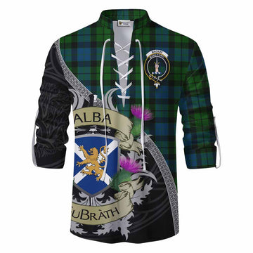 Tartan Vibes Clothing MacKay (McKay) Tartan Family Crest Ghillie Kilt Shirt Lion Rampant Royal Thistle Shield Celtic Inspired