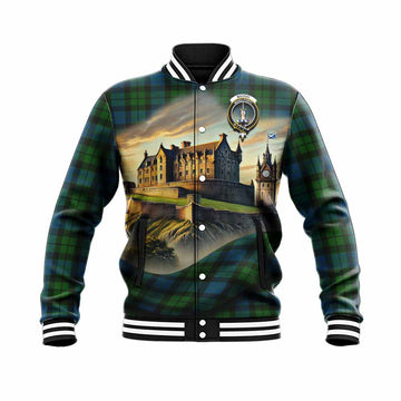 MacKay (McKay) Tartan Family Crest Baseball Jacket with Scottish Ancient Castle Style