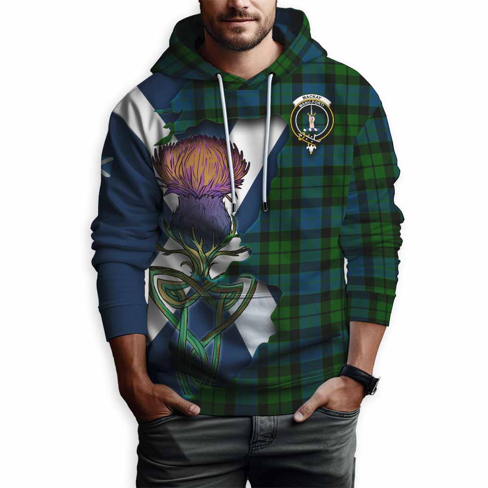 Tartan Vibes Clothing MacKay (McKay) Tartan Family Crest Hoodie Scottish Thistle Celtic Inspired