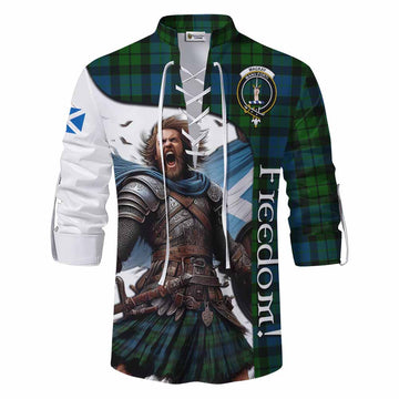 MacKay (McKay) Crest Tartan Ghillie Kilt Shirt Inspired by the Freedom of Scottish Warrior