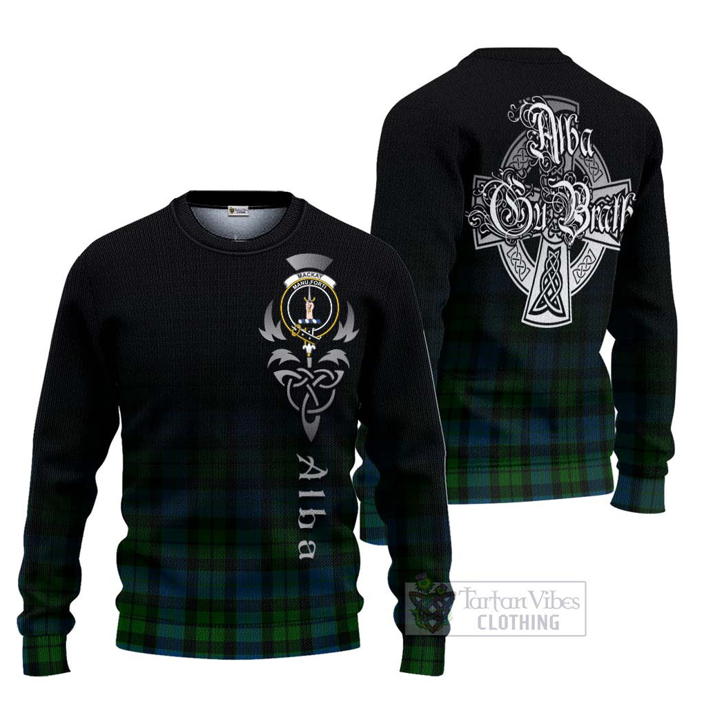 Tartan Vibes Clothing MacKay (McKay) Tartan Knitted Sweater Featuring Alba Gu Brath Family Crest Celtic Inspired