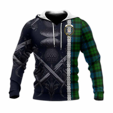 MacKay (McKay) Tartan Knitted Hoodie with Family Crest Cross Sword Thistle Celtic Vibes
