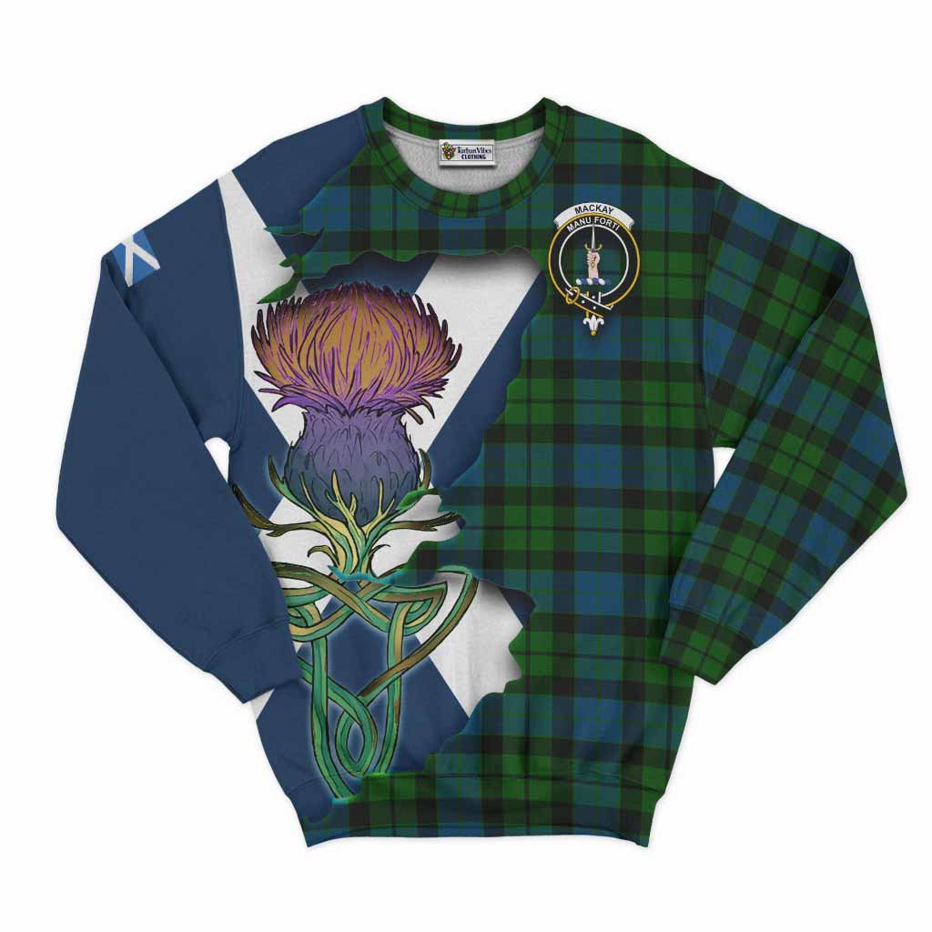 MacKay (McKay) Tartan Family Crest Sweatshirt Scottish Thistle Celtic Inspired Unisex - Tartan Vibes Clothing