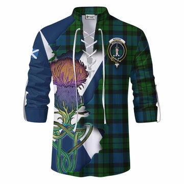 Tartan Vibes Clothing MacKay (McKay) Tartan Family Crest Ghillie Kilt Shirt Scottish Thistle Celtic Inspired