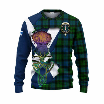 Tartan Vibes Clothing MacKay (McKay) Tartan Family Crest Knitted Sweater Scottish Thistle Celtic Inspired