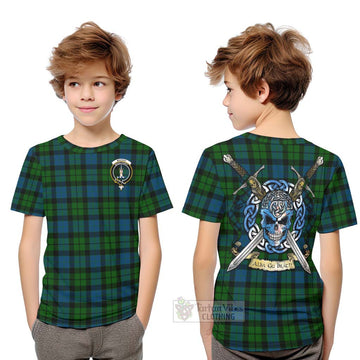 MacKay (McKay) Tartan Kid T-Shirt with Family Crest Celtic Skull Style