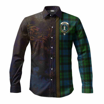 MacKay (McKay) Tartan Family Crest Long Sleeve Button Shirt Alba Gu Brath Be Brave Lion Ancient Style