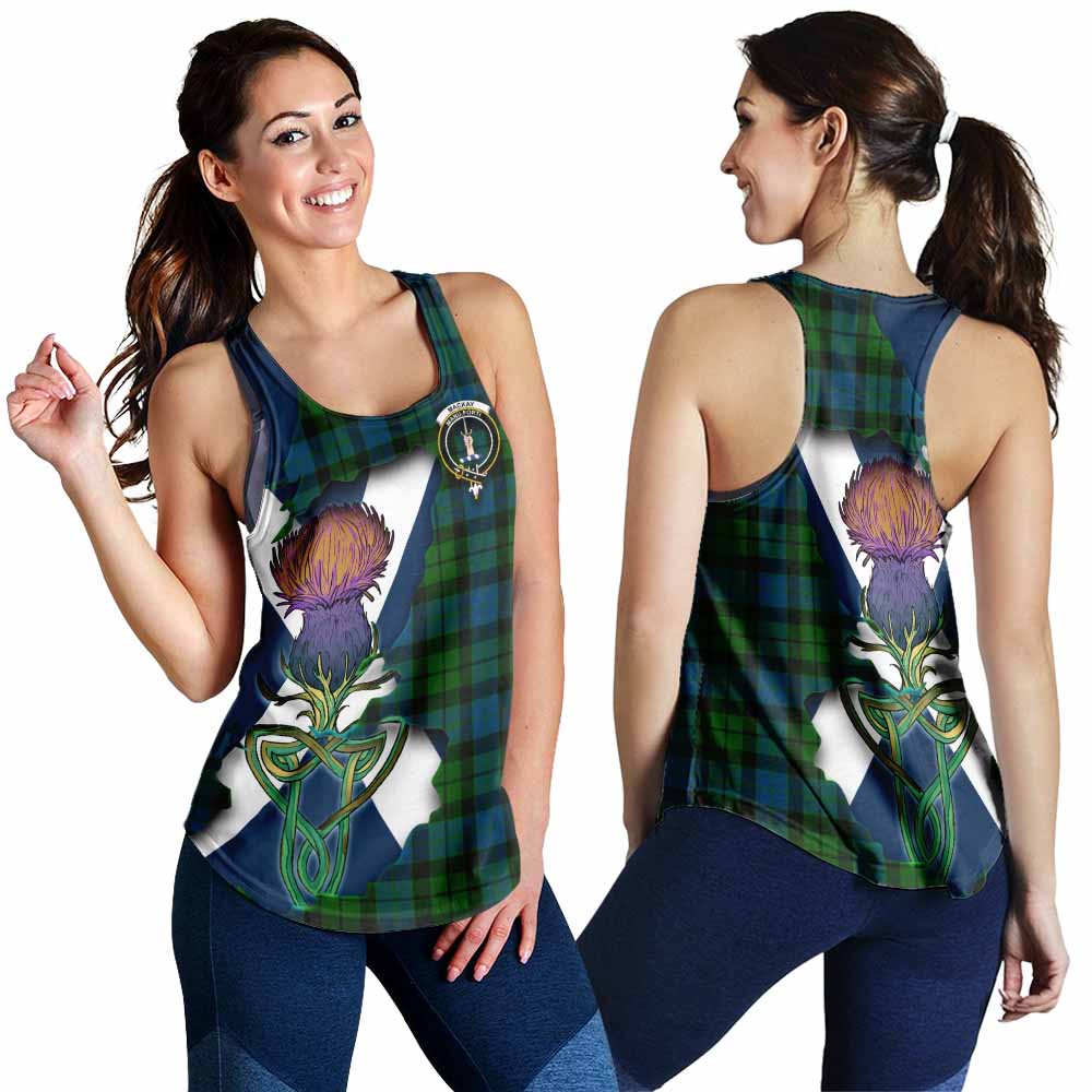 Tartan Vibes Clothing MacKay (McKay) Tartan Family Crest Women's Racerback Tanks Scottish Thistle Celtic Inspired