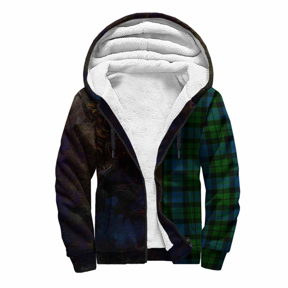 Tartan Vibes Clothing MacKay (McKay) Tartan Family Crest Sherpa Hoodie Alba Gu Brath Be Brave Lion Ancient Style