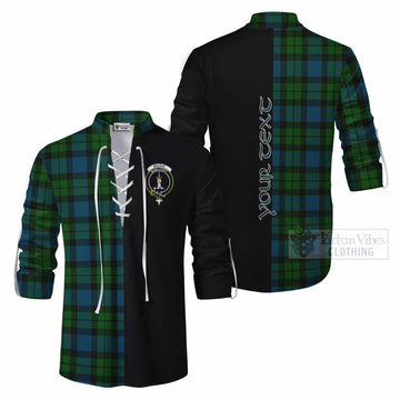 Tartan Vibes Clothing MacKay (McKay) Tartan Ghillie Kilt Shirt with Family Crest and Half Of Me Style