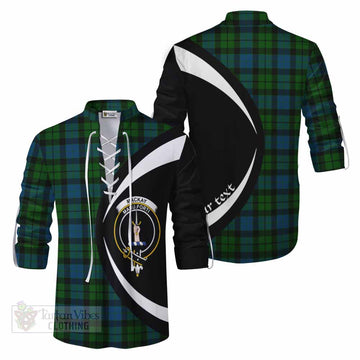 Tartan Vibes Clothing MacKay (McKay) Tartan Ghillie Kilt Shirt with Family Crest Circle Style