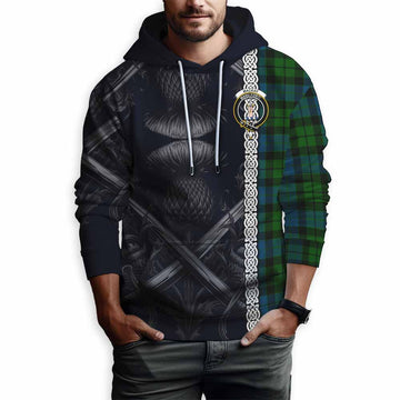 Tartan Vibes Clothing MacKay (McKay) Tartan Hoodie with Family Crest Cross Sword Thistle Celtic Vibes