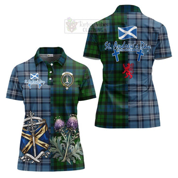 Tartan Vibes Clothing MacKay (McKay) Tartan Women's Polo Shirt Happy St. Andrew's Day Half Tartan Style