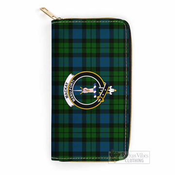 MacKay (McKay) Tartan Women's Leather Wallet with Family Crest