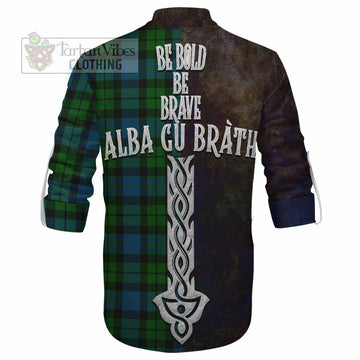 MacKay (McKay) Tartan Family Crest Ghillie Kilt Shirt Alba Gu Brath Be Brave Lion Ancient Style