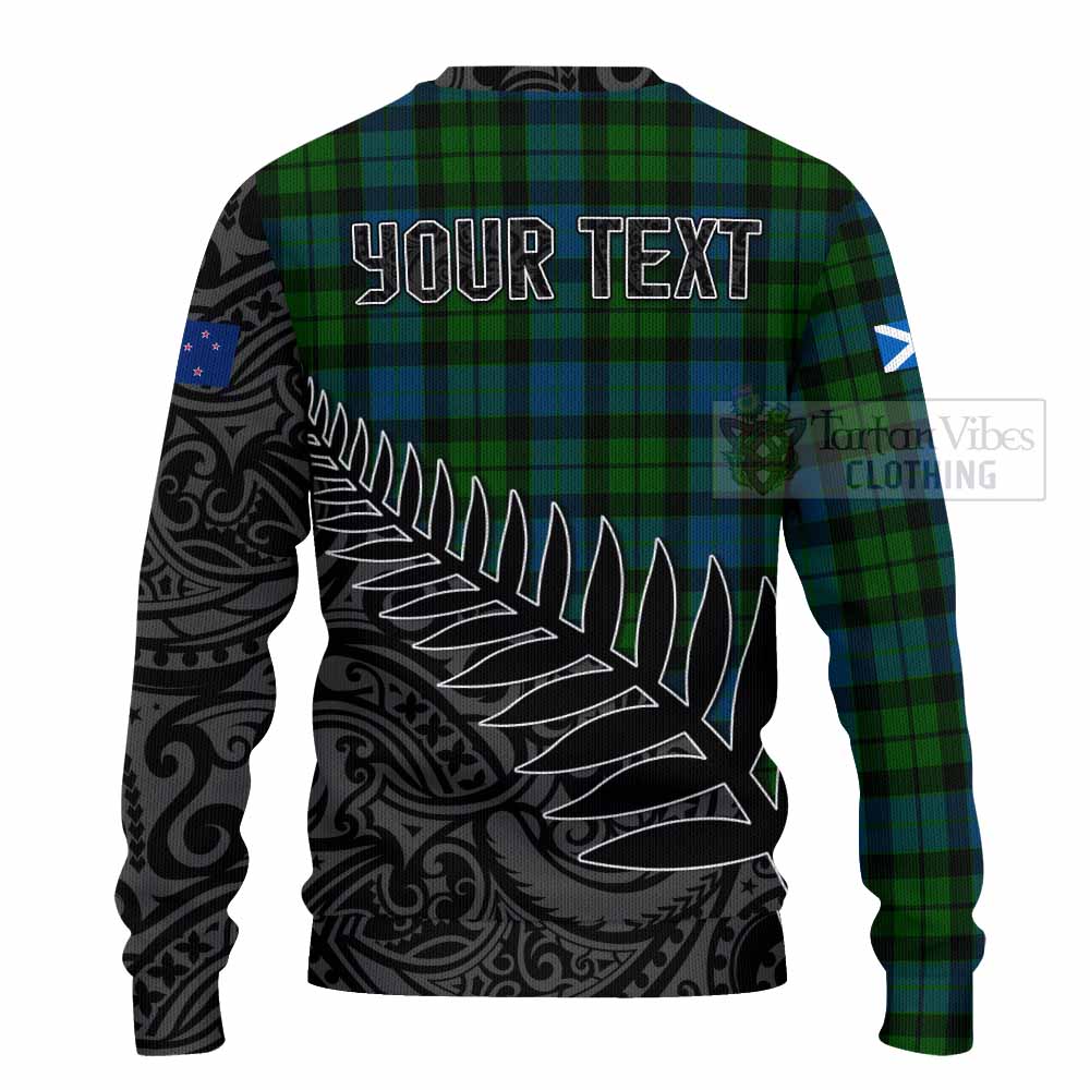 Tartan Vibes Clothing MacKay (McKay) Crest Tartan Knitted Sweater with New Zealand Silver Fern Half Style