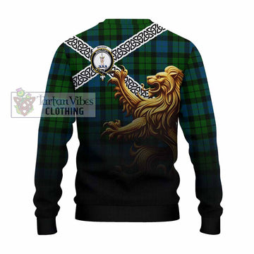MacKay (McKay) Crest Tartan Knitted Sweater with Golden Lion Emblem Celtic Style