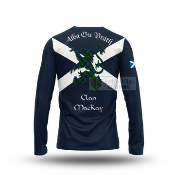Tartan Vibes Clothing MacKay (McKay) Tartan Lion Rampant Long Sleeve T-Shirt – Proudly Display Your Heritage with Alba Gu Brath and Clan Name