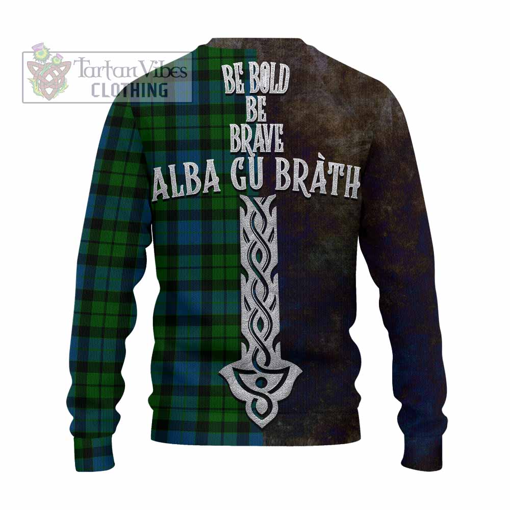 Tartan Vibes Clothing MacKay (McKay) Tartan Family Crest Knitted Sweater Alba Gu Brath Be Brave Lion Ancient Style