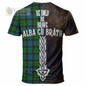 MacKay (McKay) Tartan Family Crest T-Shirt Alba Gu Brath Be Brave Lion Ancient Style