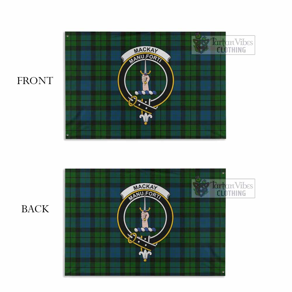 Tartan Vibes Clothing MacKay (McKay) Tartan House Flag with Family Crest