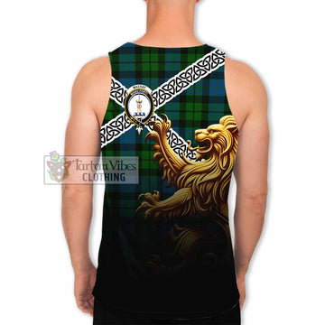 MacKay (McKay) Crest Tartan Men's Tank Top with Golden Lion Emblem Celtic Style
