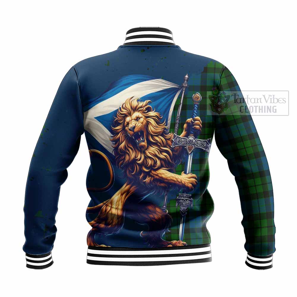 Tartan Vibes Clothing MacKay (McKay) Tartan Family Crest Baseball Jacket with Scottish Majestic Lion