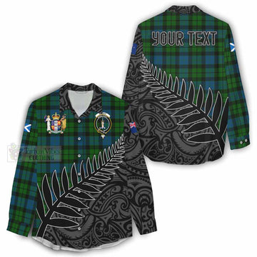 Tartan Vibes Clothing MacKay (McKay) Crest Tartan Women's Casual Shirt with New Zealand Silver Fern Half Style