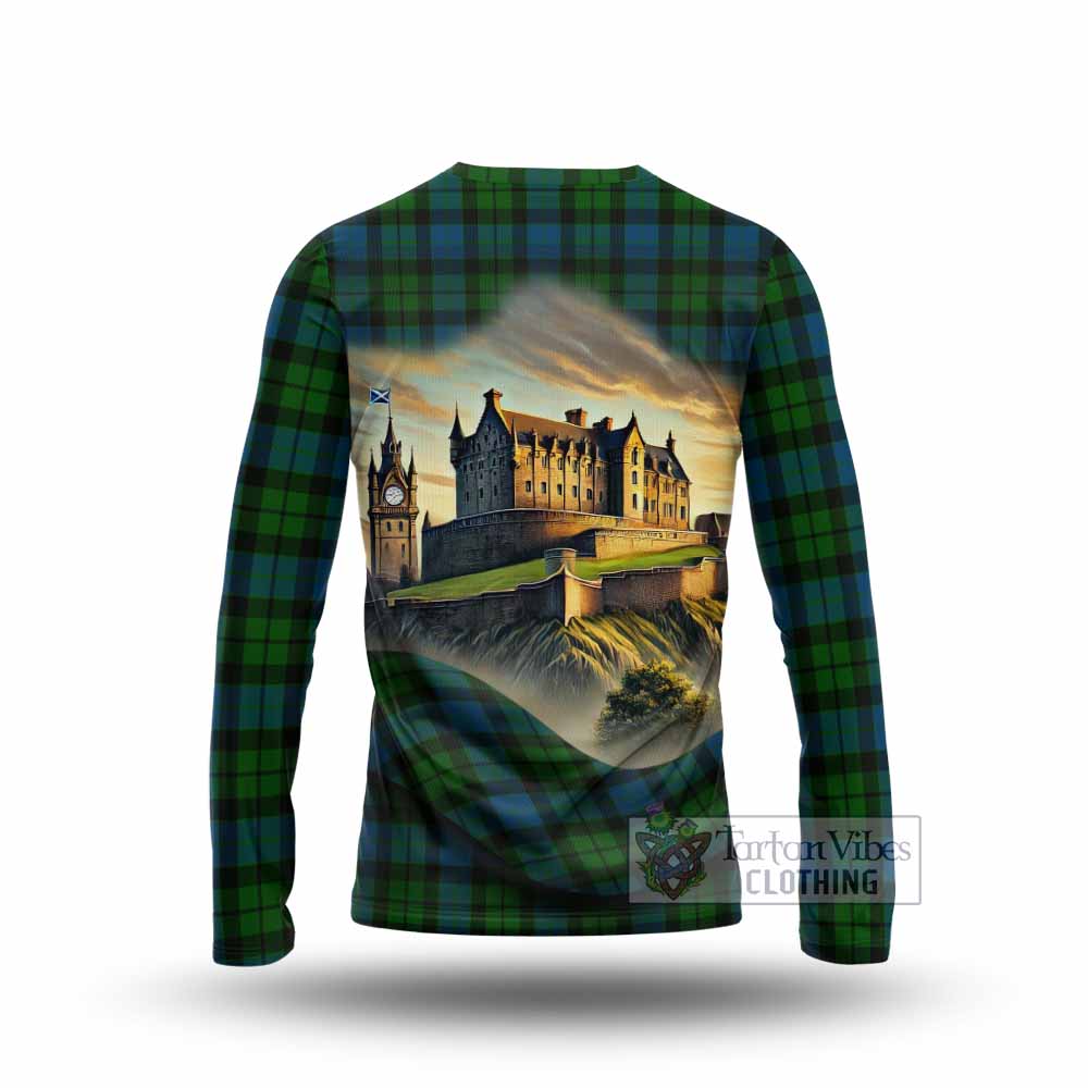 Tartan Vibes Clothing MacKay (McKay) Tartan Family Crest Long Sleeve T-Shirt with Scottish Ancient Castle Style