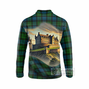 MacKay (McKay) Tartan Family Crest Long Sleeve Polo Shirt with Scottish Ancient Castle Style