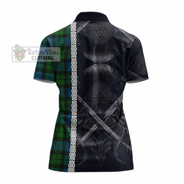 Tartan Vibes Clothing MacKay (McKay) Tartan Women's Polo Shirt with Family Crest Cross Sword Thistle Celtic Vibes