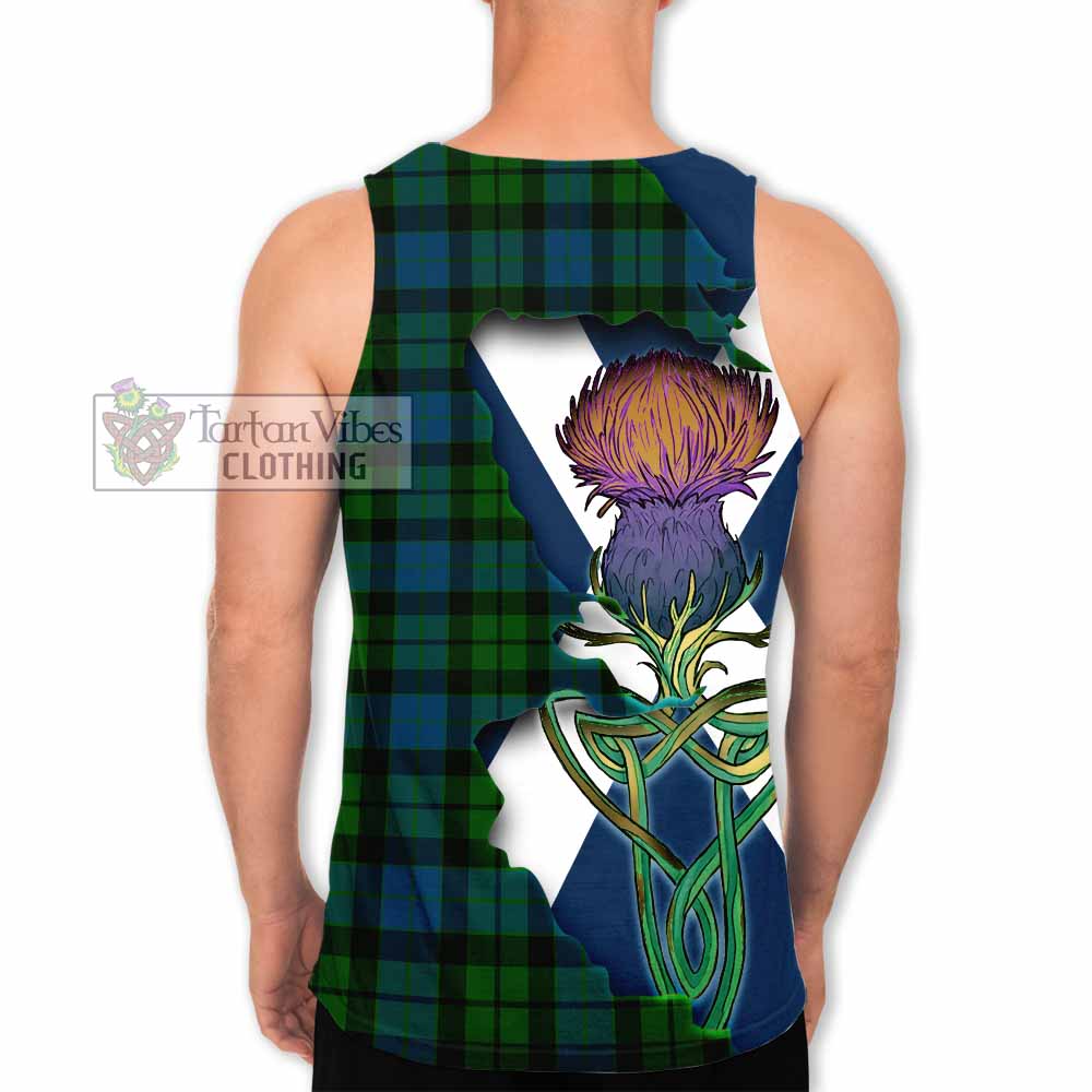 Tartan Vibes Clothing MacKay (McKay) Tartan Family Crest Men's Tank Top Scottish Thistle Celtic Inspired