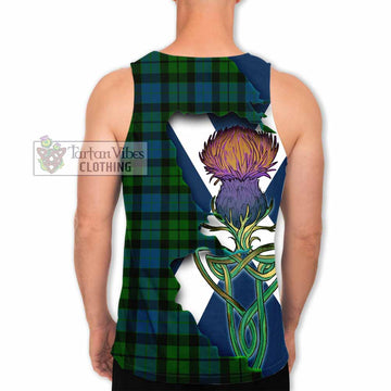 Tartan Vibes Clothing MacKay (McKay) Tartan Family Crest Men's Tank Top Scottish Thistle Celtic Inspired