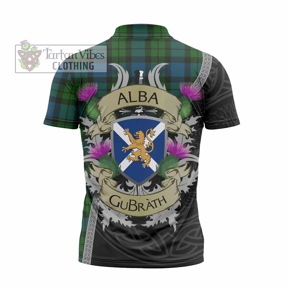 Tartan Vibes Clothing MacKay (McKay) Tartan Family Crest Zipper Polo Shirt Lion Rampant Royal Thistle Shield Celtic Inspired