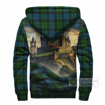 MacKay (McKay) Tartan Family Crest Sherpa Hoodie with Scottish Ancient Castle Style