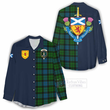 Tartan Vibes Clothing MacKay (McKay) Tartan Women's Casual Shirt Alba with Scottish Lion Royal Arm Half Style