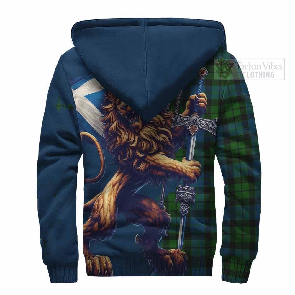 Tartan Vibes Clothing MacKay (McKay) Tartan Family Crest Sherpa Hoodie with Scottish Majestic Lion